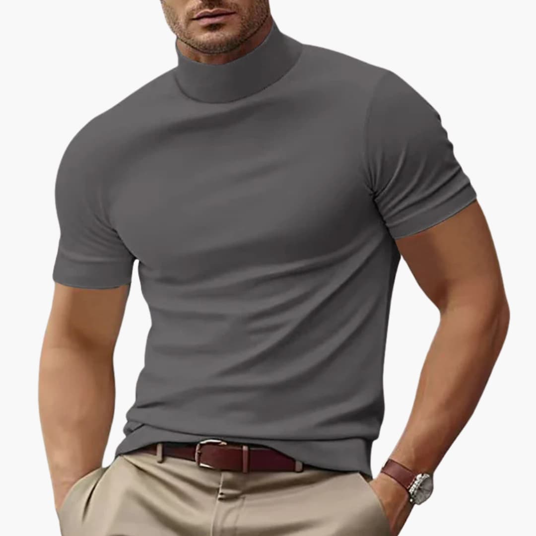 Men’s T-Shirt with Turtleneck and Short Sleeves