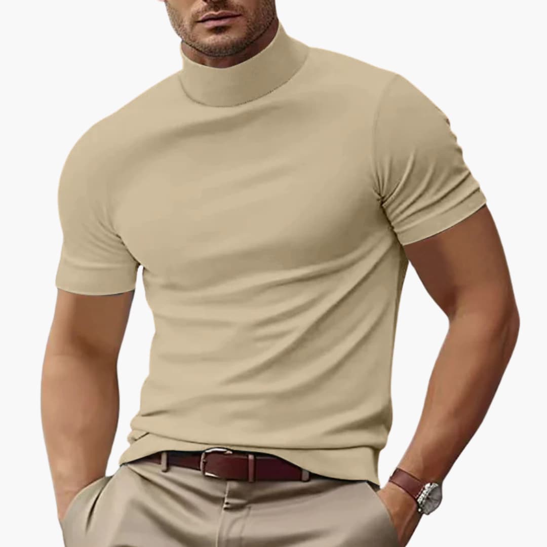 Men’s T-Shirt with Turtleneck and Short Sleeves