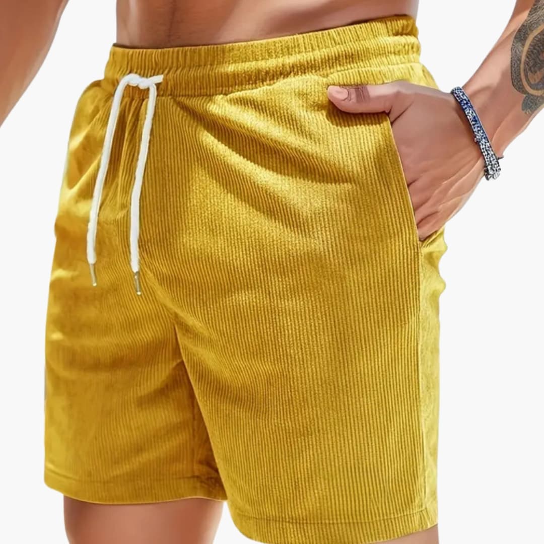 Men’s Textured Corduroy Shorts with Pockets