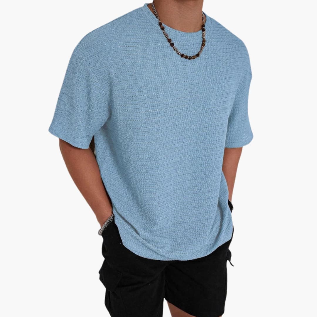 Men’s Textured Crew Neck Short Sleeve T-Shirt
