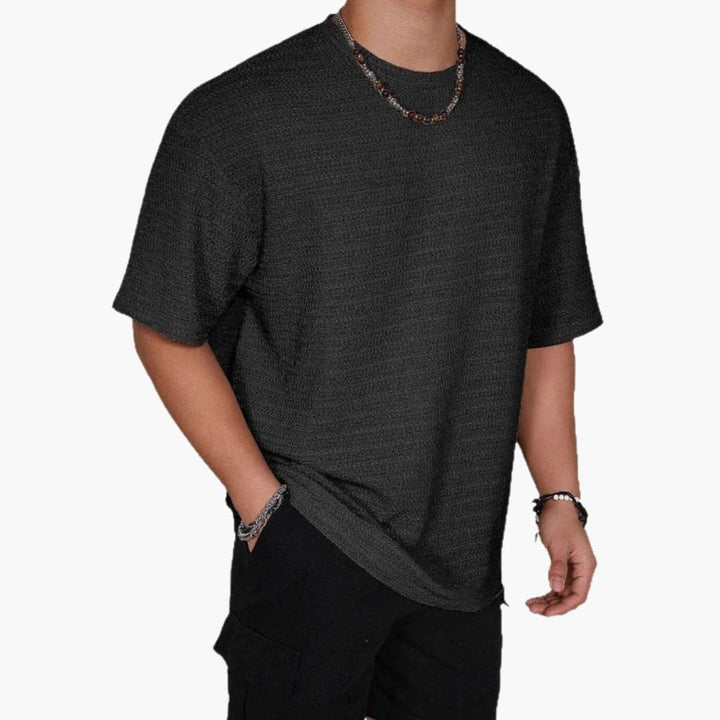 Men’s Textured Crew Neck Short Sleeve T-Shirt