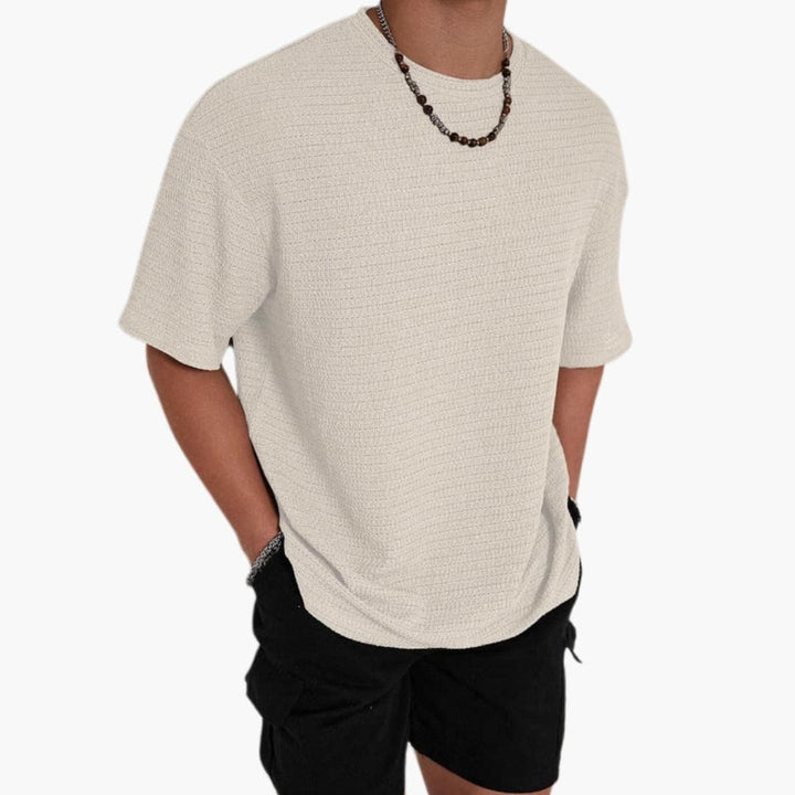Men’s Textured Crew Neck Short Sleeve T-Shirt