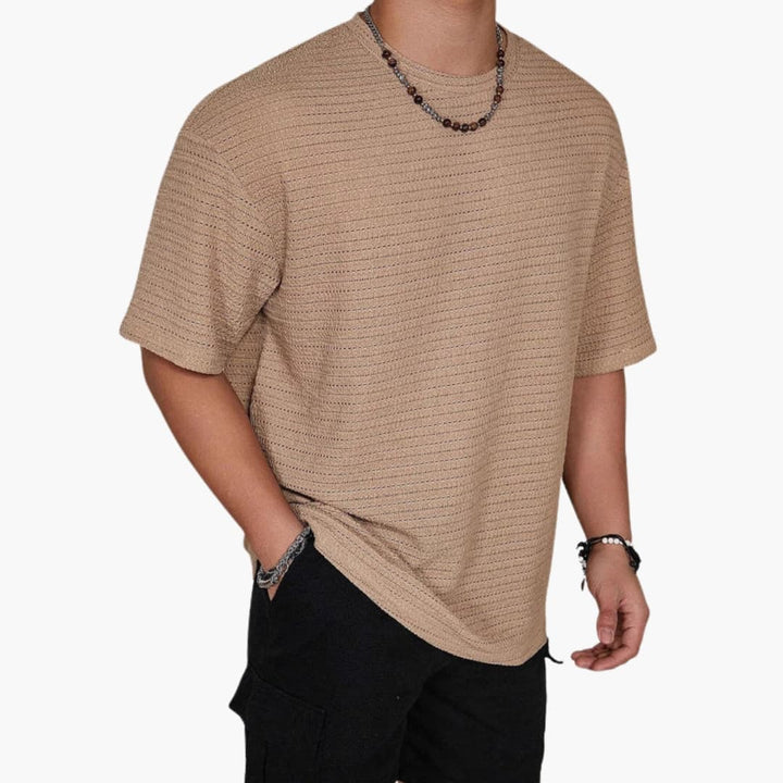 Men’s Textured Crew Neck Short Sleeve T-Shirt