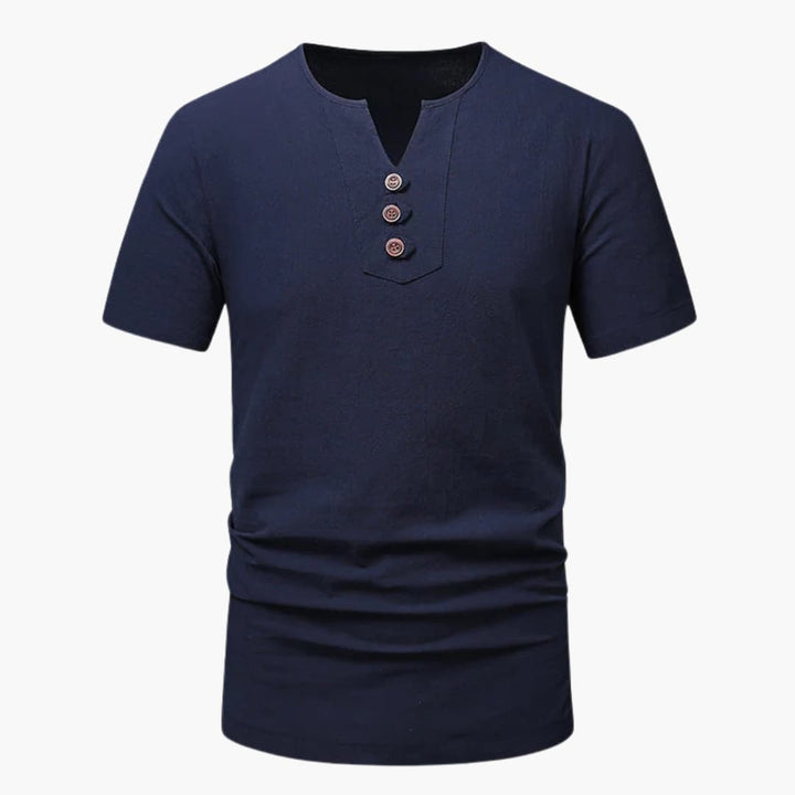Men’s Three-Button Henley Short Sleeve T-Shirt
