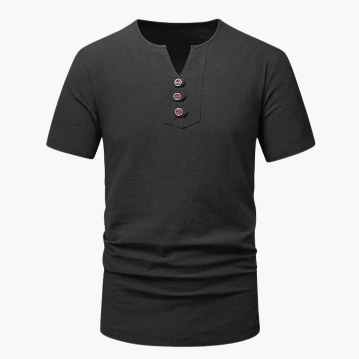 Men’s Three-Button Henley Short Sleeve T-Shirt